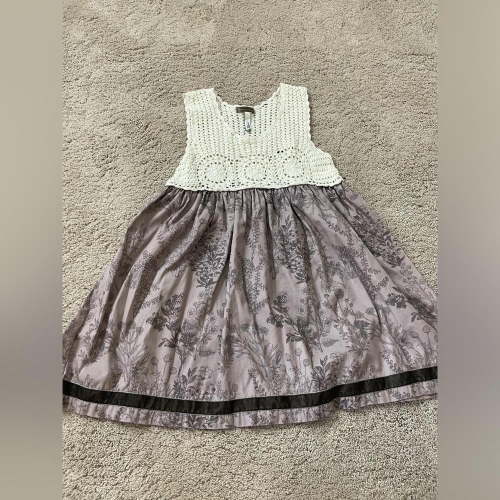 Matilda Jane You & Me Tea Cake Crochet Sara Top Size 12 Pullover Tunic boho